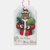 Kerstkat, Louis Wain Cadeaulabel (Voorkant)