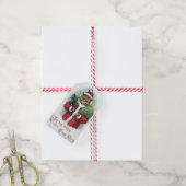 Kerstkat, Louis Wain Cadeaulabel (Met Touw)