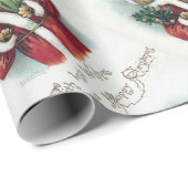 Kerstkat, Louis Wain Cadeaupapier (Rol Hoek)