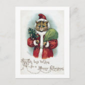 Kerstkat, Louis Wain Feestdagenkaart (Voorkant)