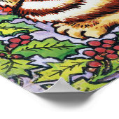 Kerstkat, Louis Wain Poster (Hoek)