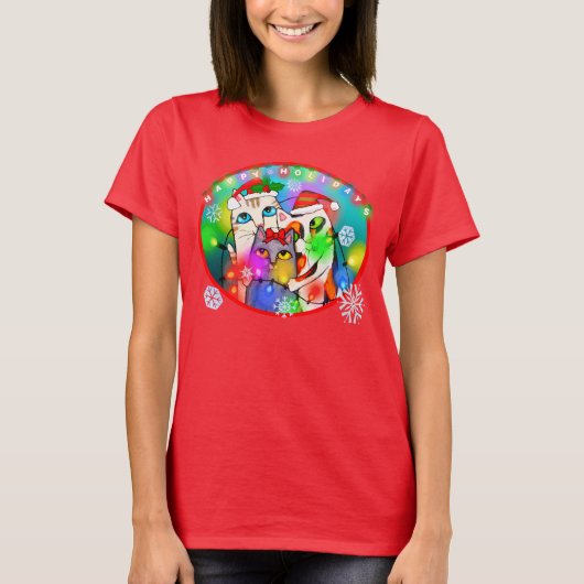 kerstkat Lover's T-Shirt (Voorkant)