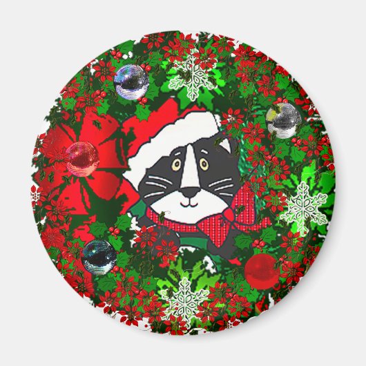 Kerstkat Magneet (Voorkant)