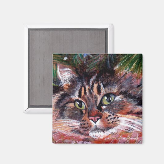 kerstkat Magnet (Voorkant / Achterkant)