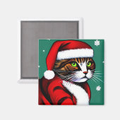 kerstkat Magnet (Voorkant / Achterkant)