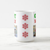 kerstkat Mam Paw Print Snowflake Foto Koffiemok (Center)