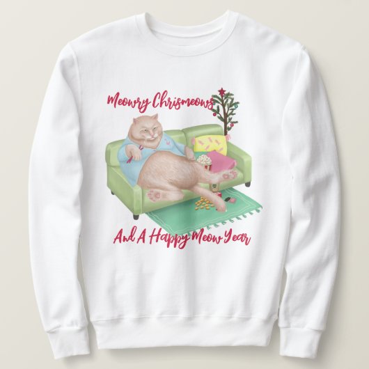 kerstkat - Meowry Kerstshirt Trui (Design voorkant)