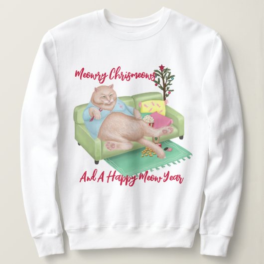 kerstkat - Meowry Kerstshirt Trui (Design voorkant)