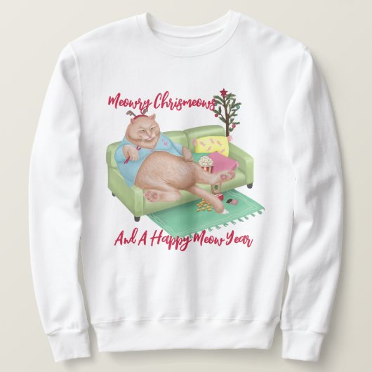 kerstkat - Meowry Kerstshirt Trui (Design voorkant)