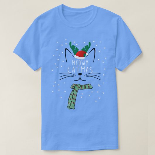 Kerstkat Meowy Catmas T-shirt (Design voorkant)
