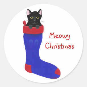 Kerstkat, Meowy Kerst stickers