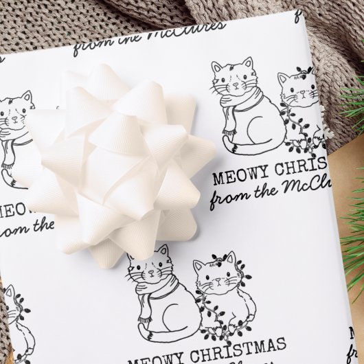 Kerstkat Meowy kerstmis Inpakpapier Vel