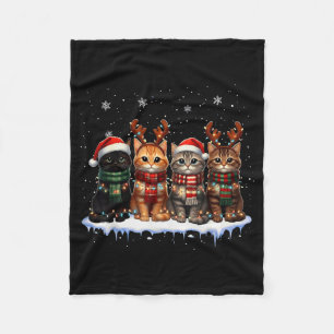 Kerstkat Meowy Kerstmis Schattig Voor Mannen Vrouw Fleece Deken