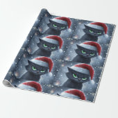 Kerstkat met boze kop cadeaupapier (Uitgerold)