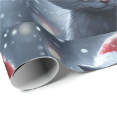 Kerstkat met boze kop cadeaupapier (Rol Hoek)