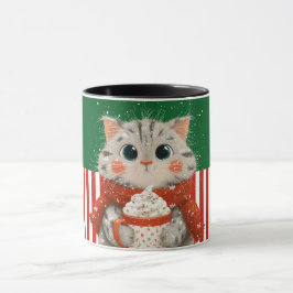Kerstkat met Cacaomok Mok