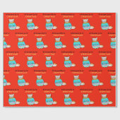 Kerstkat met een speelse kerstsfeer cadeaupapier (Vlak)