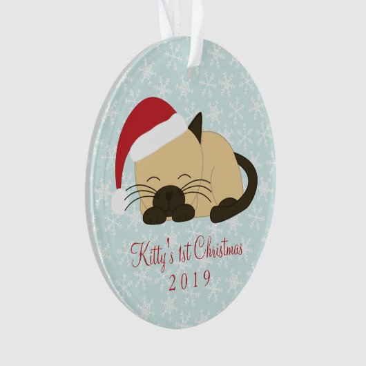 Kerstkat met foto Pointed Cat Ornament (voorkant)