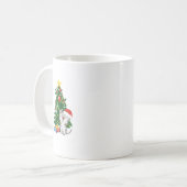 kerstkat met kerstboom koffiemok (Voorkant links)