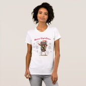 Kerstkat met Kerstboom T-shirt (Voorkant volledig)