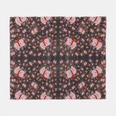 Kerstkat Met Kerstmannenhoed Fleece Deken (Voorkant (Horizontaal))