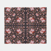 Kerstkat Met Kerstmannenhoed Fleece Deken (Voorkant (Horizontaal))