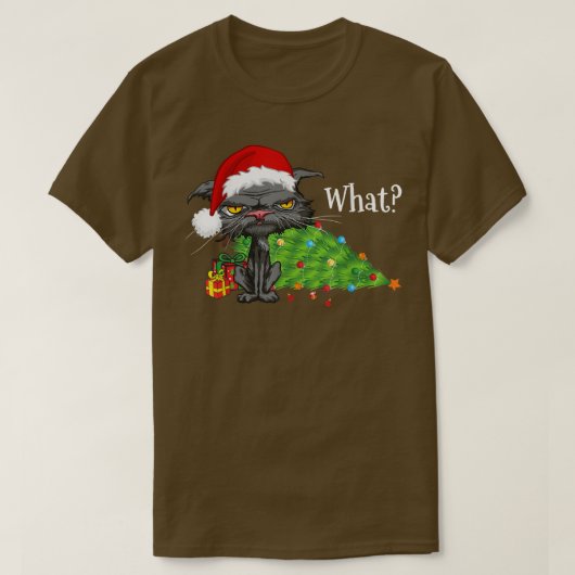 kerstkat met kerstmis — met een sinterklat — kerst t-shirt (Design voorkant)