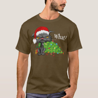 kerstkat met kerstmis — met een sinterklat — kerst t-shirt
