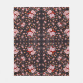 Kerstkat met kerstmuts fleece deken (Voorkant)