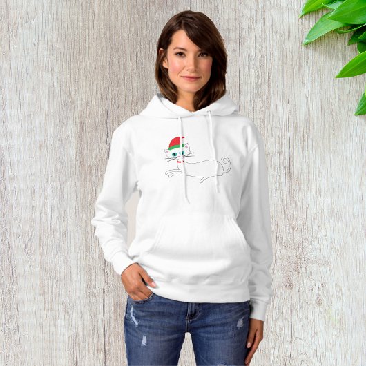 Kerstkat met kerstmuts hoodie
