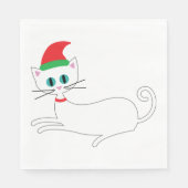 Kerstkat met kerstmuts servet (Voorkant)