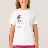 Kerstkat met kerstmuts t-shirt (Voorkant)