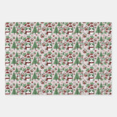 Kerstkat met kerstversiering inpakpapier vel (Voorkant)