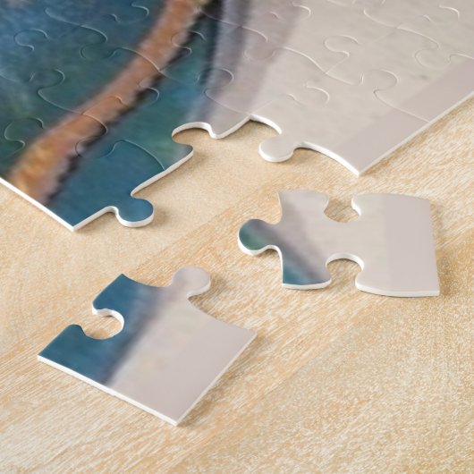 Kerstkat met Kittens Victoriaans Legpuzzel (Zijkant)