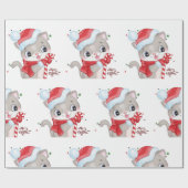 KerstKat met licht Cadeaupapier (Vlak)