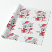 KerstKat met licht Cadeaupapier (Uitgerold)