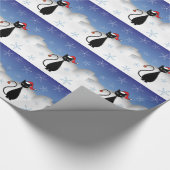 kerstkat met sneeuwvlokken cadeaupapier (Hoek)
