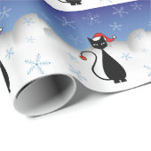 kerstkat met sneeuwvlokken cadeaupapier (Rol Hoek)