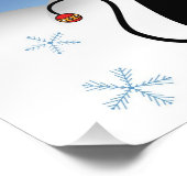 kerstkat met sneeuwvlokken foto afdruk (Hoek)