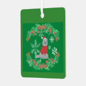 kerstkat metalen ornament (Voorkant links)