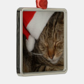 kerstkat metalen ornament (Rechts)