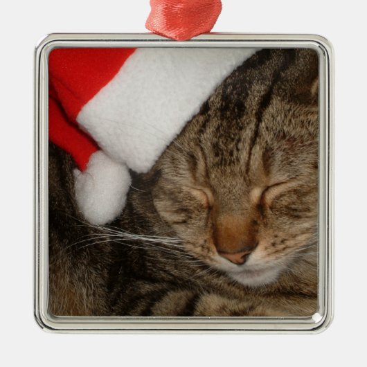 kerstkat metalen ornament (Voorkant)
