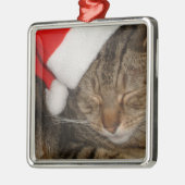 kerstkat metalen ornament (Links)