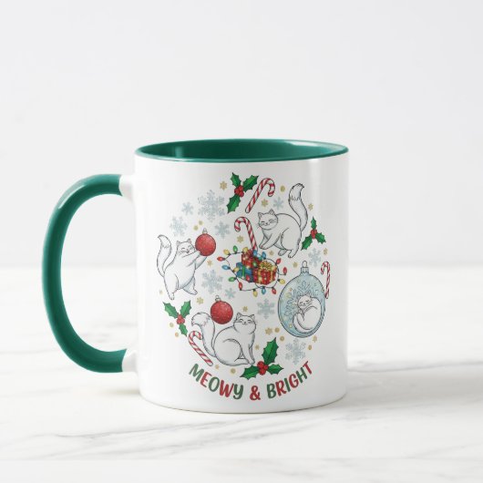 Kerstkat Mok Geschenk voor Kat Liefhebbers (Links)