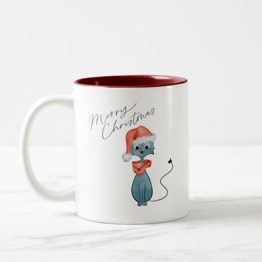 kerstkat-Mok Tweekleurige Koffiemok (Links)