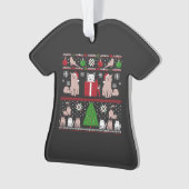 Kerstkat Oegly Sweater T-Shirt Ornament (voorkant)