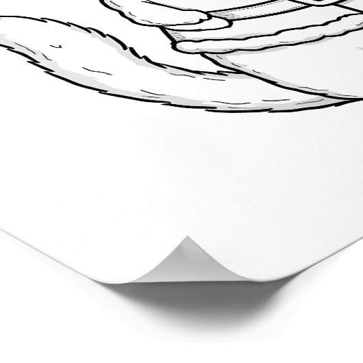 Kerstkat om te kleuren poster (Hoek)