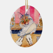 kerstkat, ontbijtkoek Snowman-ornament Keramisch Ornament (Rechts)