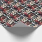 Kerstkat op de deurmat cadeaupapier (Hoek)