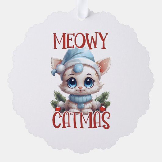 kerstkat ornament kaart (Achterkant)